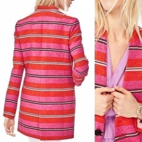Banana Republic fuchsia orange stripe Adrianne Naval collaboration - Picture 4 of 17